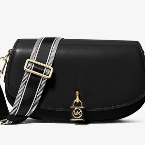 Michael Michael Kors Mila Black Leather Crossbody Bag